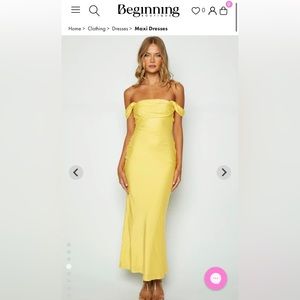 Beginning Boutique yellow maxi dress.